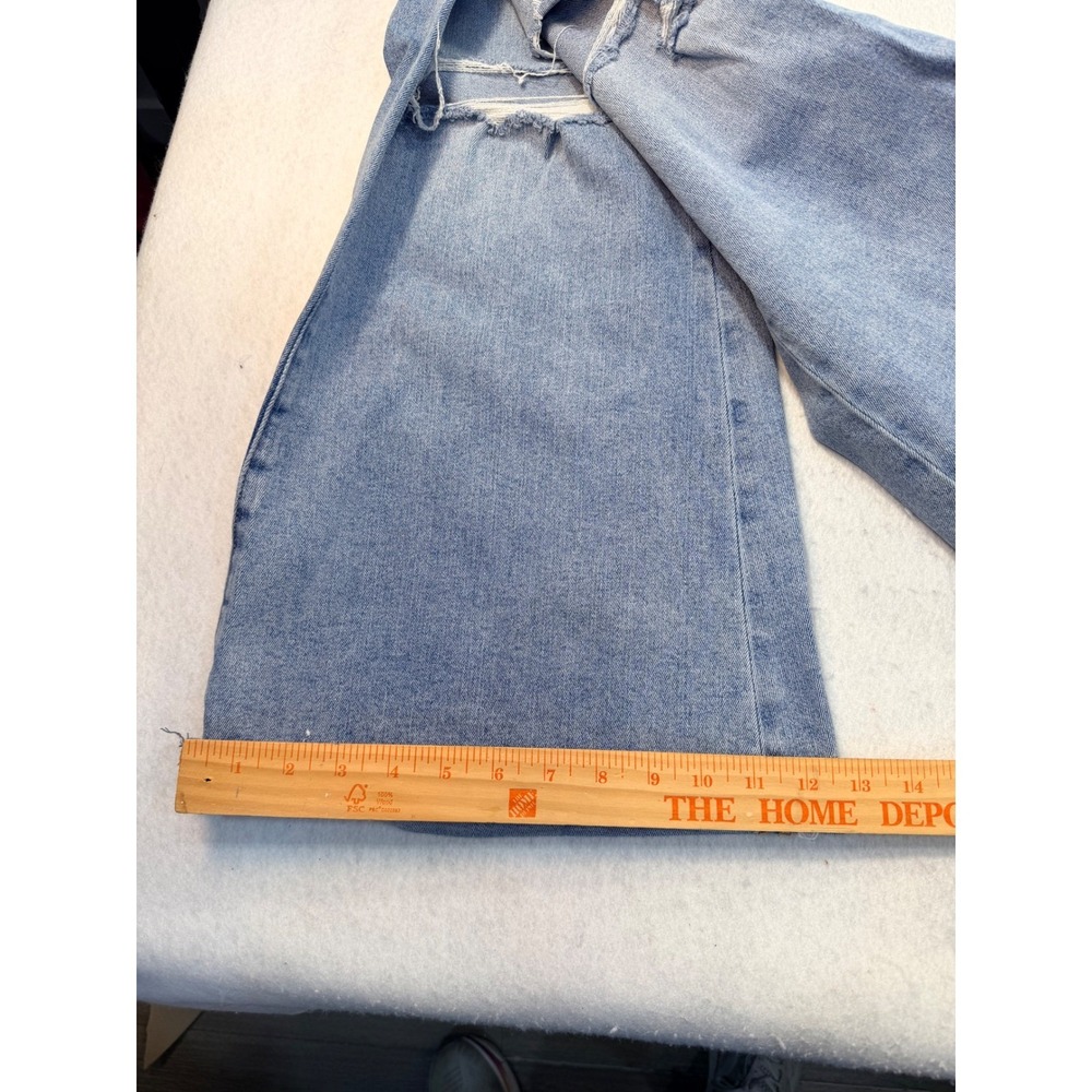 Mica Womens Light Wash Distressed High Rise Flare Jeans Blue Size 29 Inseam 30 - Picture 15 of 16
